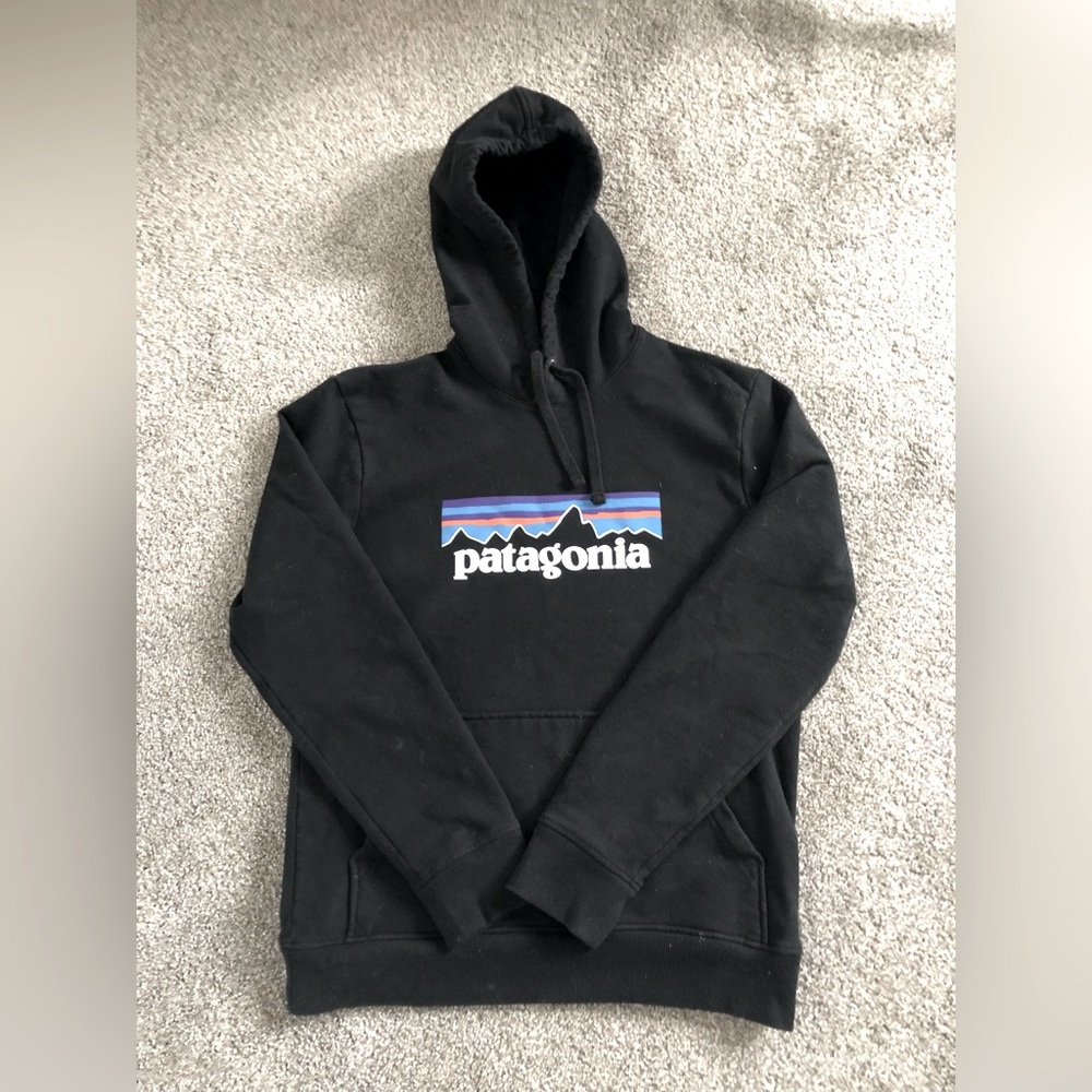 Patagonia Black Hoodie with Logo